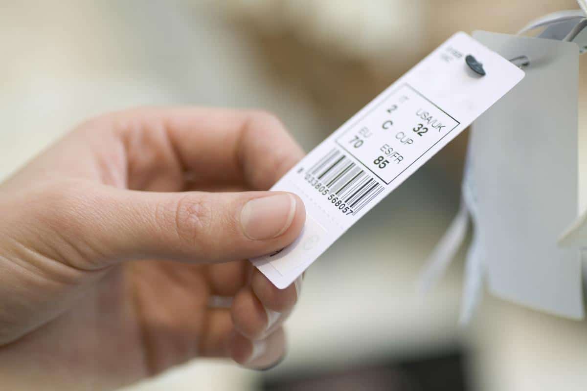 Product tag label barcode