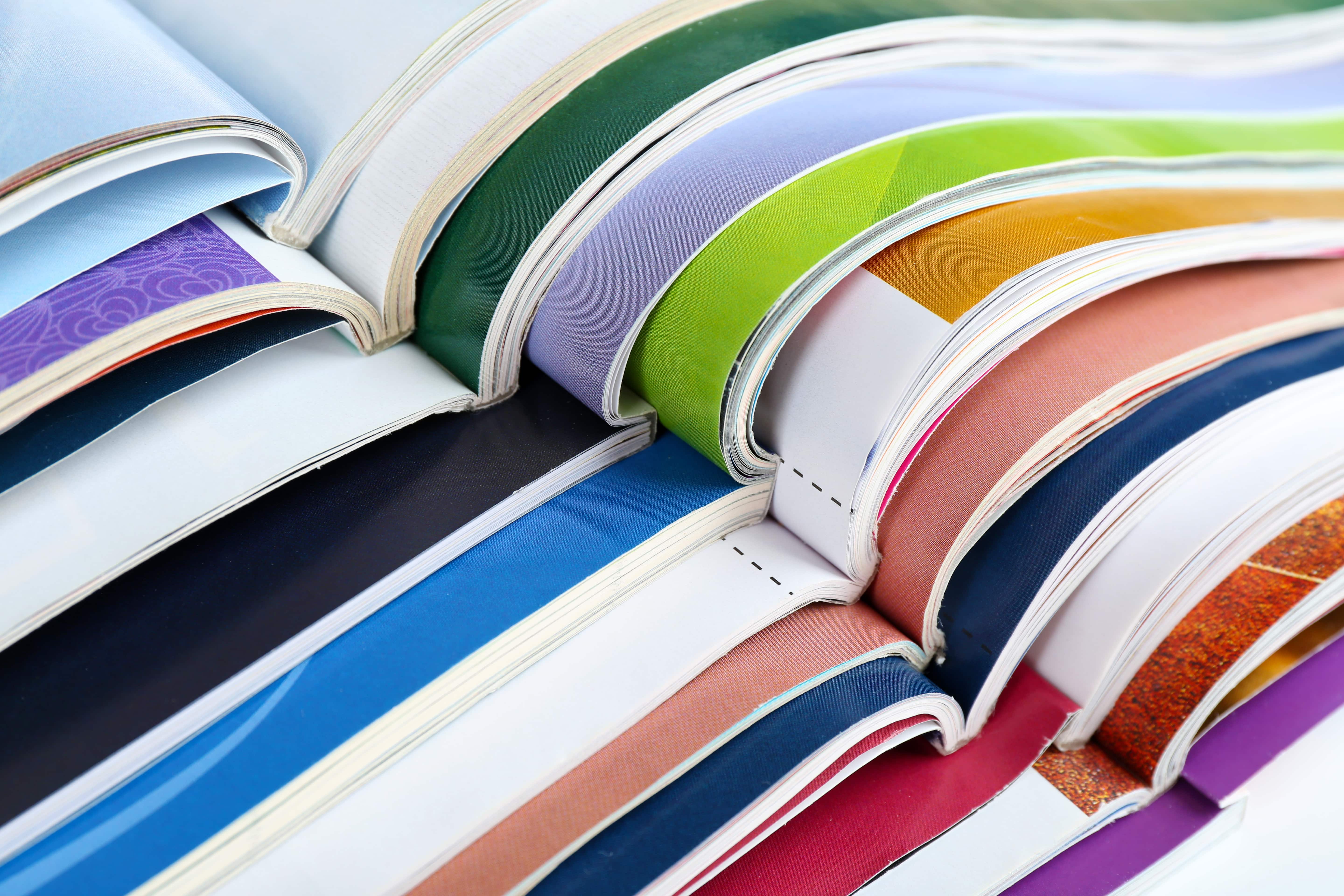 many magazines close up